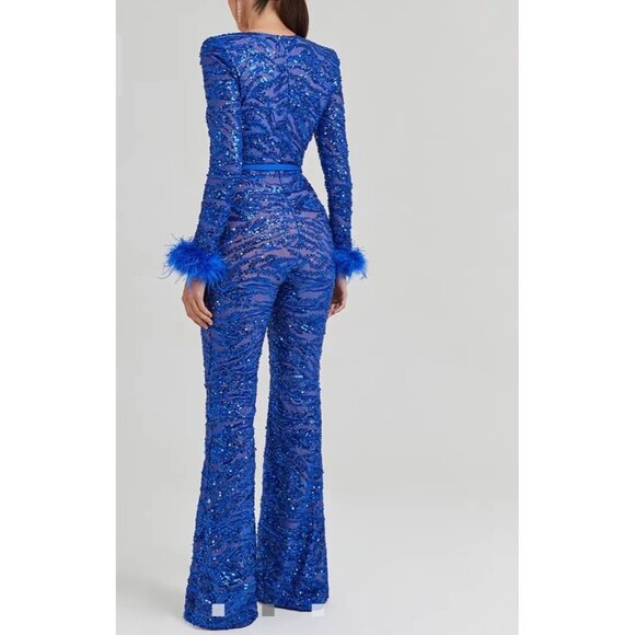 Nadine Merabi Blue Tia Jumpsuit - Picture 2 of 6